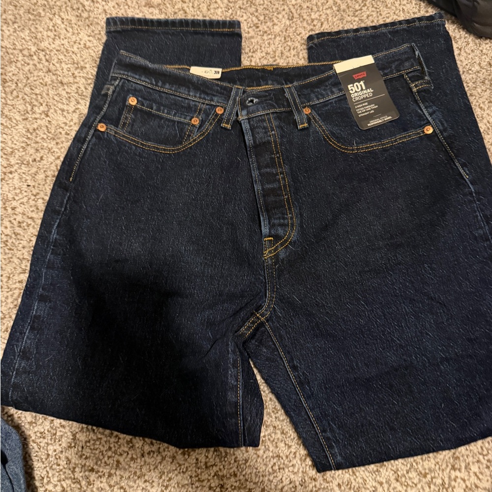 Levi's women’s Dark Cropped 501 jeans